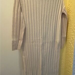 Madewell Cream/Brown Sweater Dress